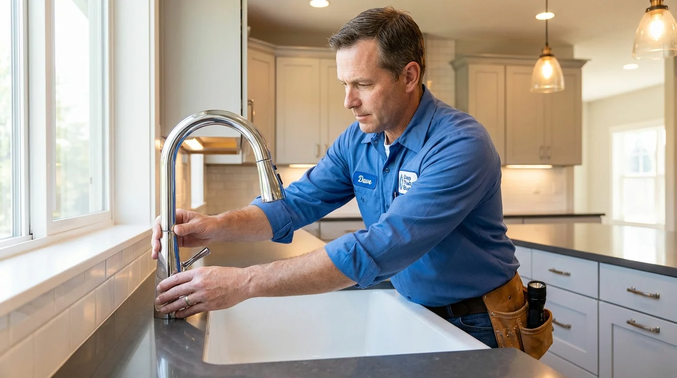 Kitchen faucet installation by Johns Plumbing LLC in Nuevo