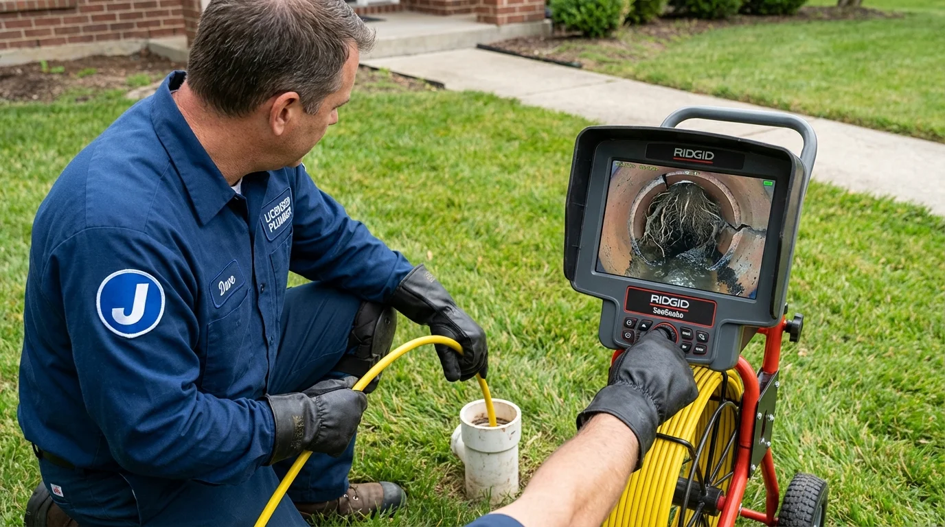 Sewer camera inspection being performed by Johns Plumbing LLC in Nuevo